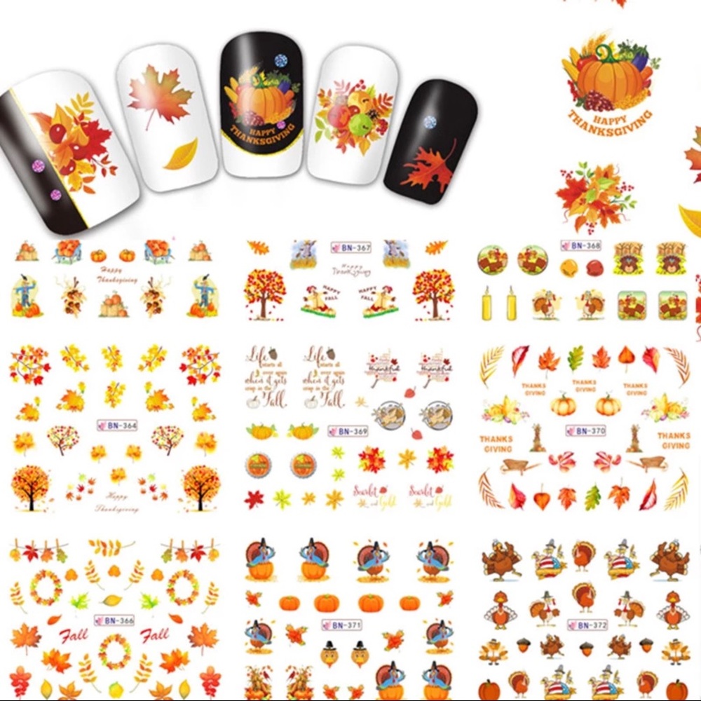 Water decals Manicure Autumn Pumpkin Nails